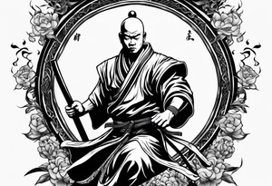 shaolin monk dual personality warrior tattoo idea