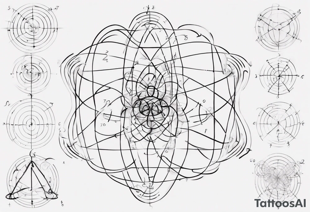 The mathematical friendship graph from graph theory that is cute, shape it like a 6,1 prime knot tattoo idea