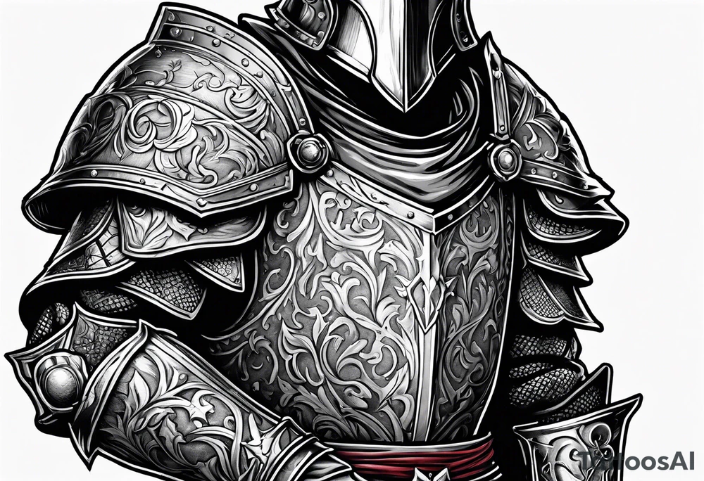 Medieval knight holding a sword tattoo idea