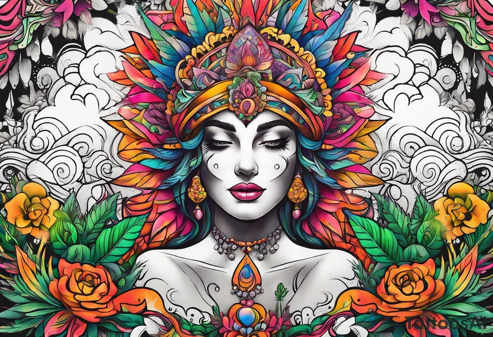 Marijuana and Psychedelic inspired tattoo tattoo idea