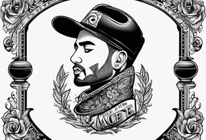 Neck tattoo saying Ace reversed filled in tattoo idea