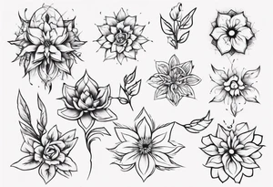 Minimalist Ornemental flower tattoo idea