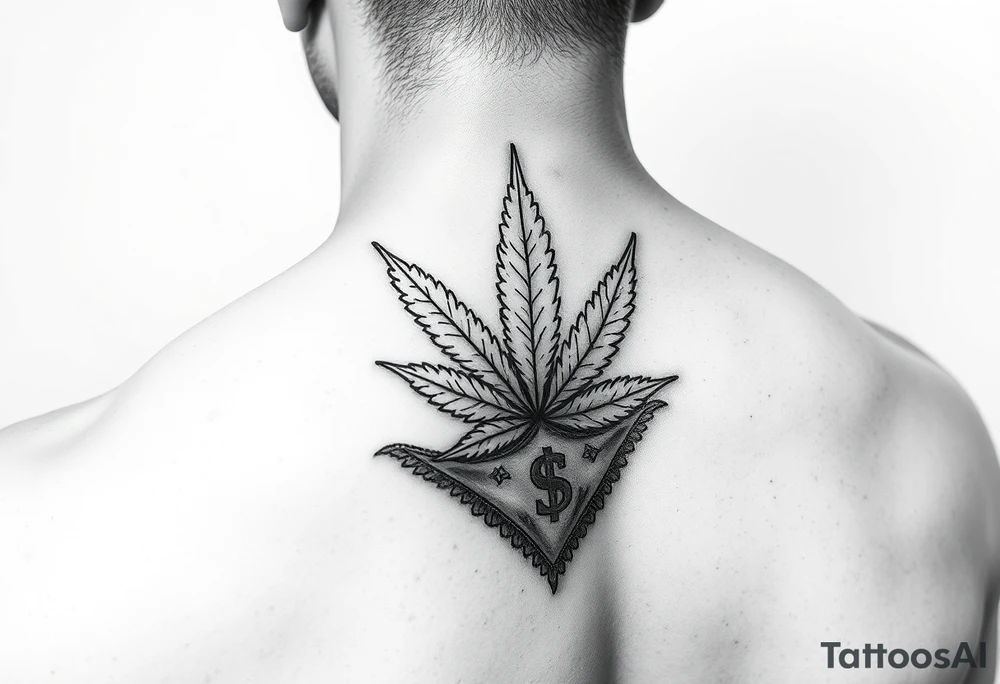 Weed money sign bandana tattoo idea