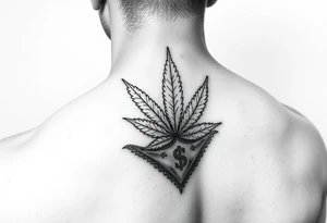 Weed money sign bandana tattoo idea