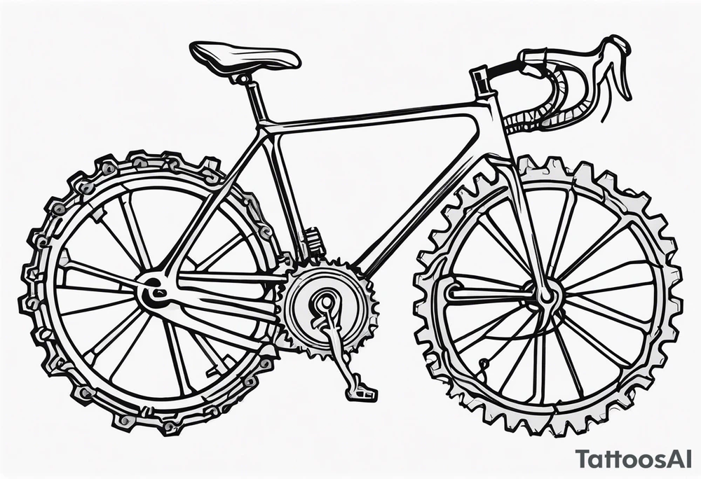 bicycle chain and gear tattoo idea
