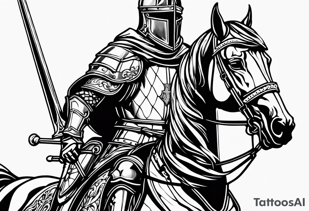 Teutonic knight in battle tattoo idea