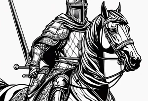 Teutonic knight in battle tattoo idea