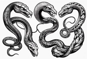 snake on lovecraft theme tattoo idea