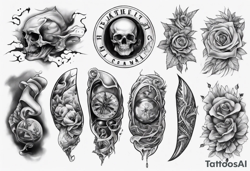 realistic stomach full sleeve tattoo idea