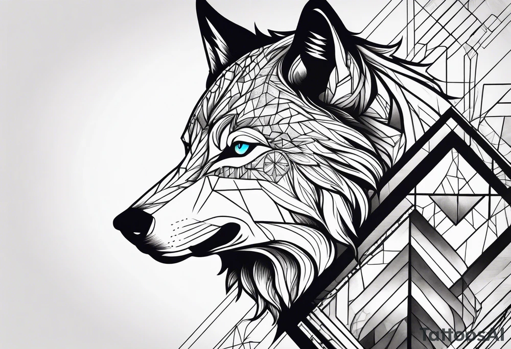 Powerful wolf tattoo idea