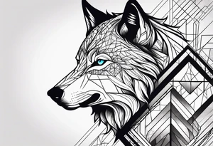 Powerful wolf tattoo idea