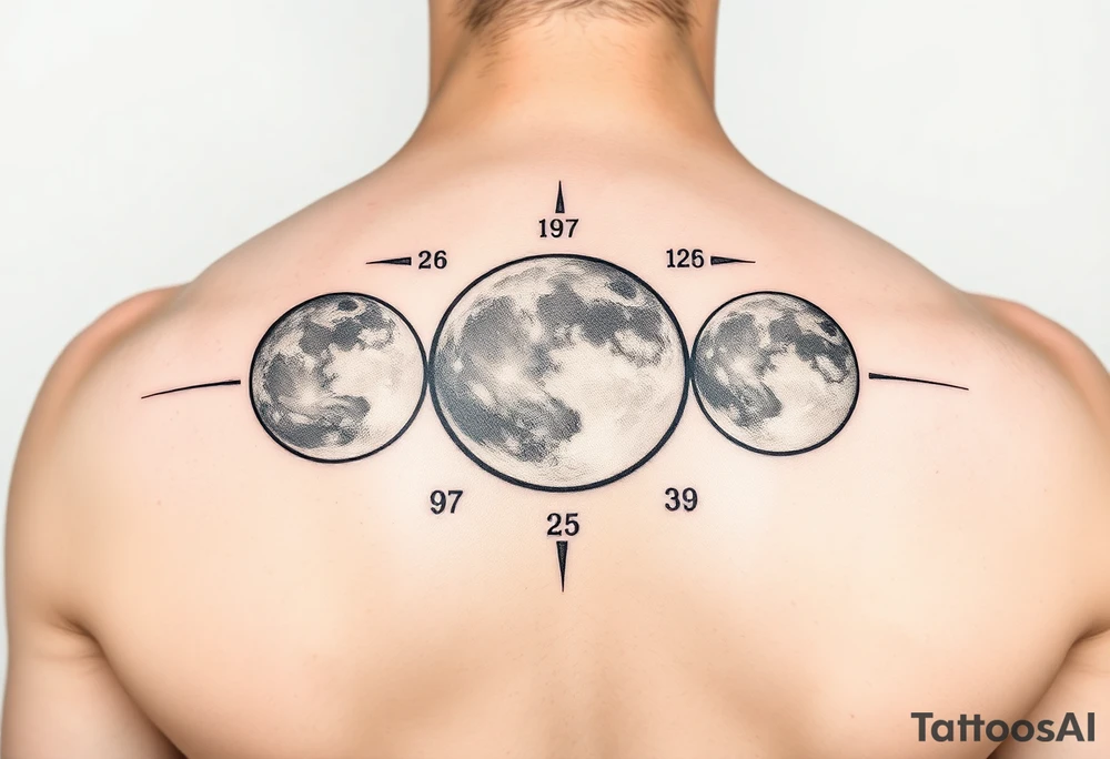 Moon phases with dates tattoo idea