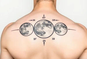 Moon phases with dates tattoo idea