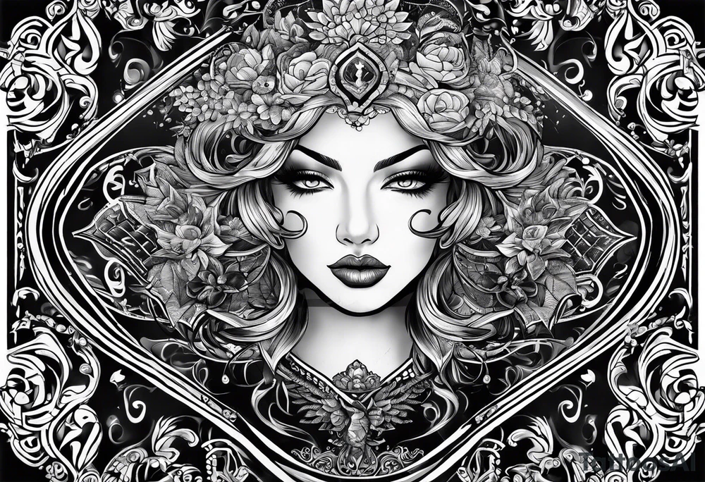 word "MRBG" 
black blackground tattoo idea