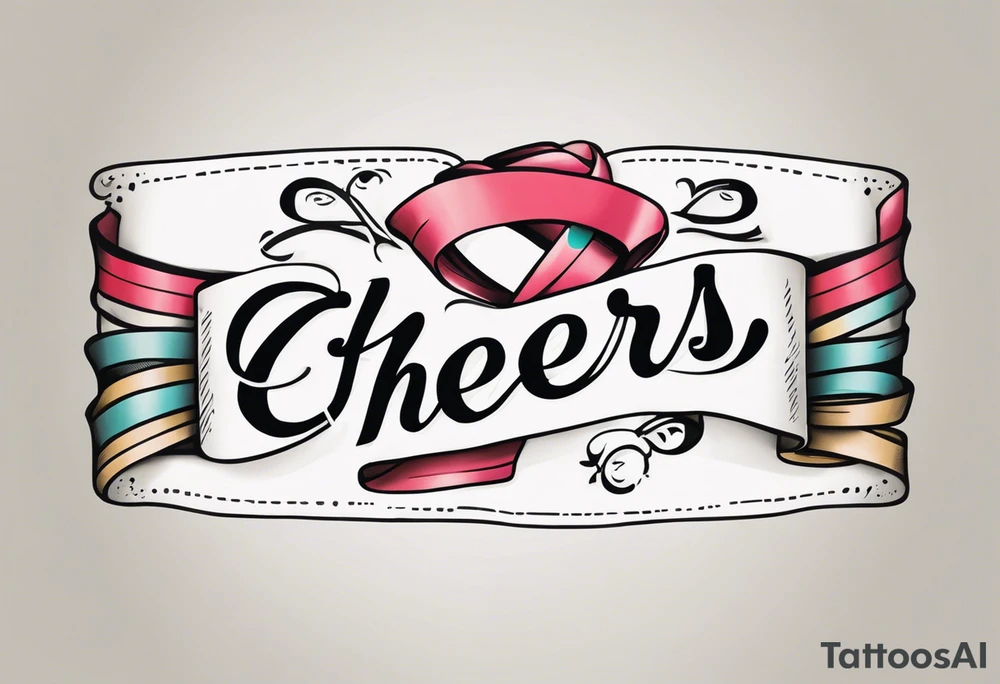 Cheers Mate text, armband +Cancer Ribbon tattoo idea