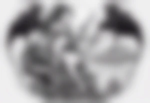 warrior beautiful fairy nymph with a full body with a sword and a full dragon with a mountain with clouds and a Japanese building background tattoo idea
