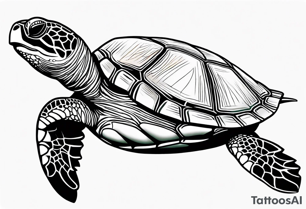 green sea turtle tattoo idea