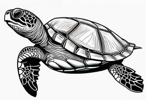 green sea turtle tattoo idea