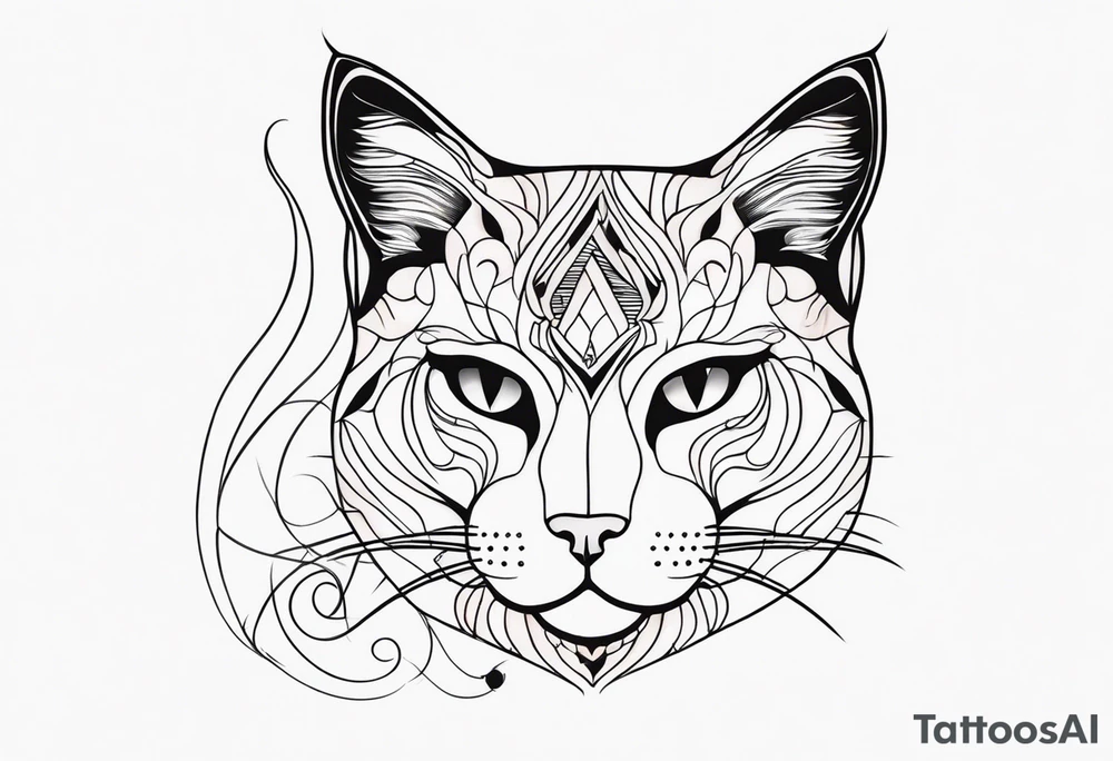 a beautiful cat tattoo idea