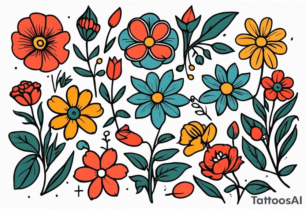 salty

vintage flowers
old school vintage simple traditional design 



bold color simple tattoo idea