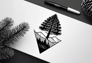 Small
Solo Pine tree
Pinecone
Triangle shape

Silhouette tattoo idea