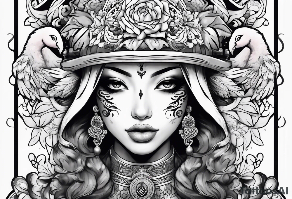 dolflamingo one piece face tattoo idea