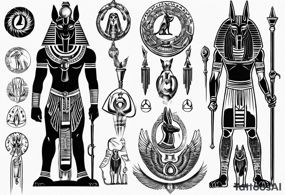Horus and anubis tattoo idea