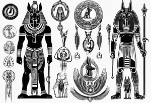 Horus and anubis tattoo idea