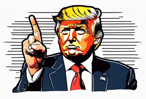 President Trump is pointing the middle finger. And it's very small. tattoo idea