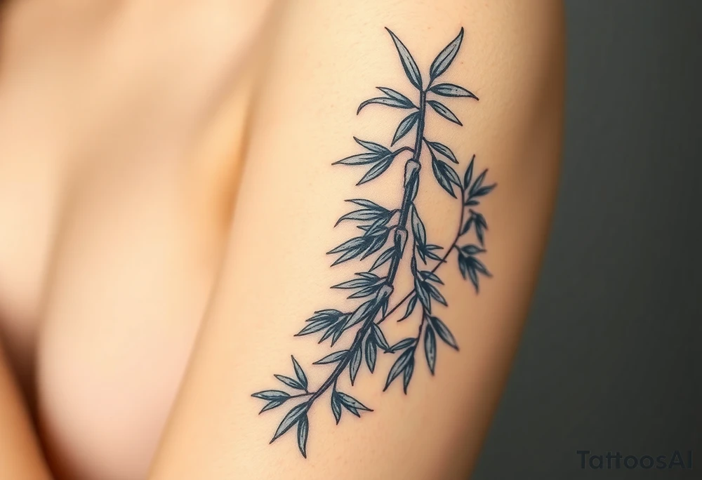 Bamboo in the mountains, Eastern aesthetic consciousness, appropriate blank space, and a sense of design tattoo idea