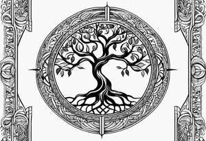 tree of life spiritual branches are sanskrit tattoo idea