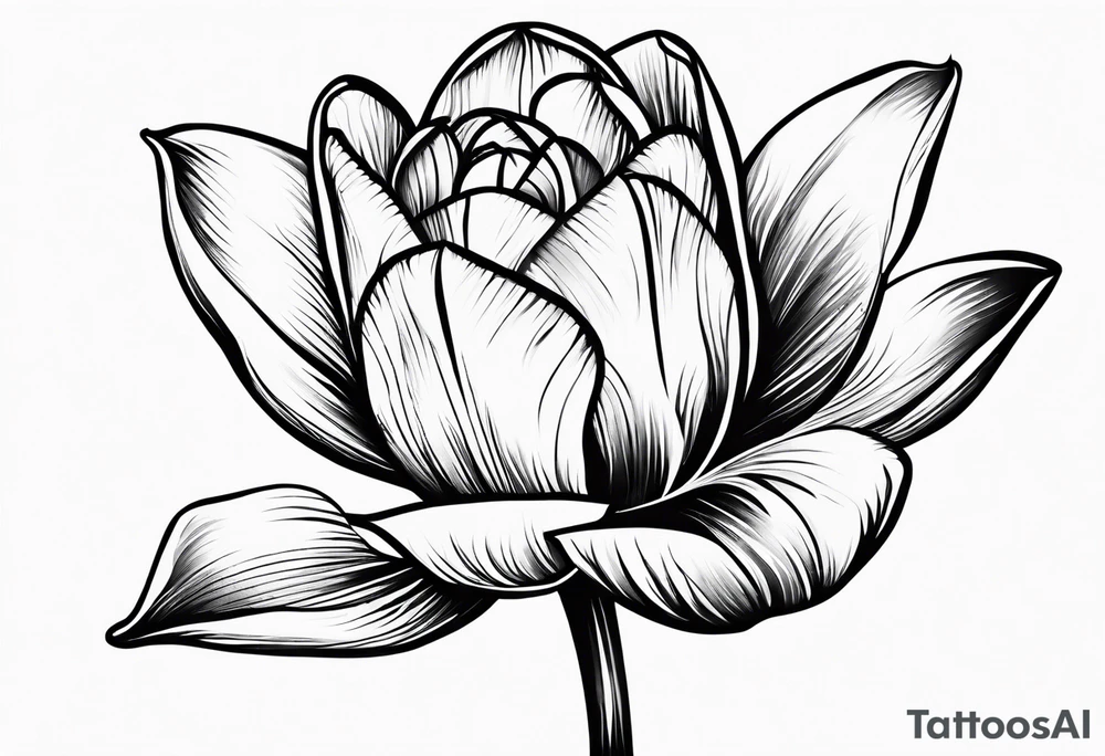 Sketched tulip with a music note tattoo idea