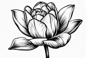 Sketched tulip with a music note tattoo idea