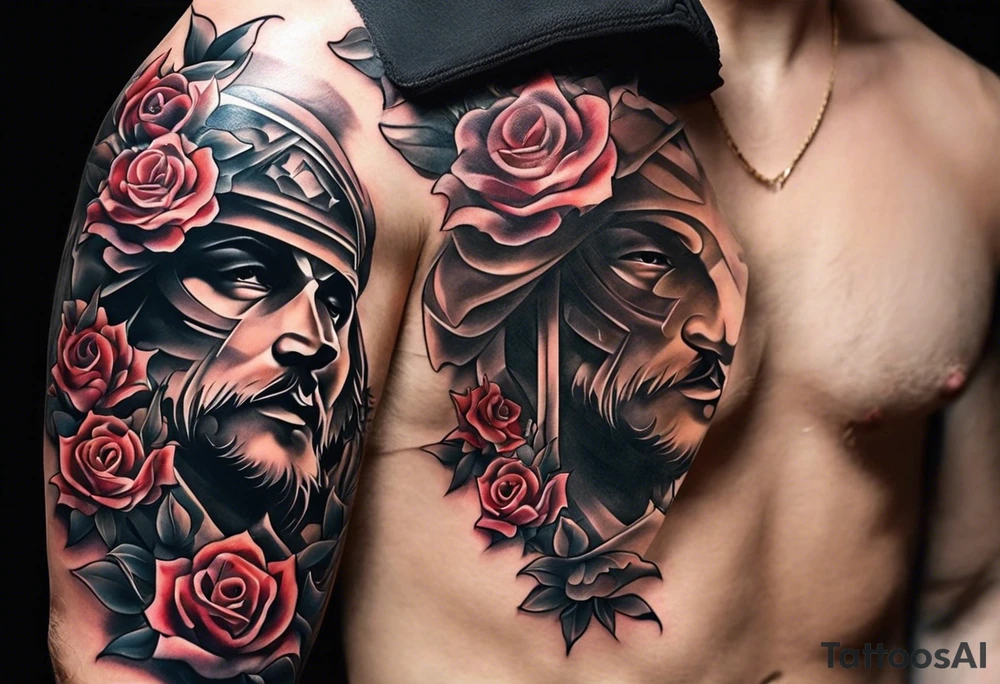 Please create a tattoo for men sleeve with below inspirations: 

1. Daughter born on a date 16 September 2023 
2. Inspiration that hard work pays off 
3. Respect your parents 
4. Time will change
5. Enjoy each and every moment 
6. Have faith tattoo idea