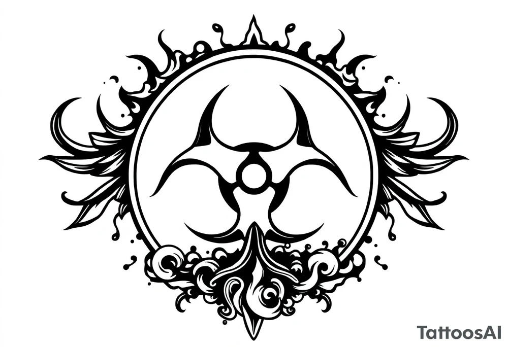Contagion sign imwith toxic spill behind tattoo idea