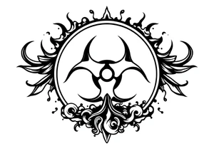Contagion sign imwith toxic spill behind tattoo idea