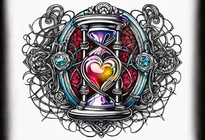 Marti Michael heart barbwire hourglass tattoo idea