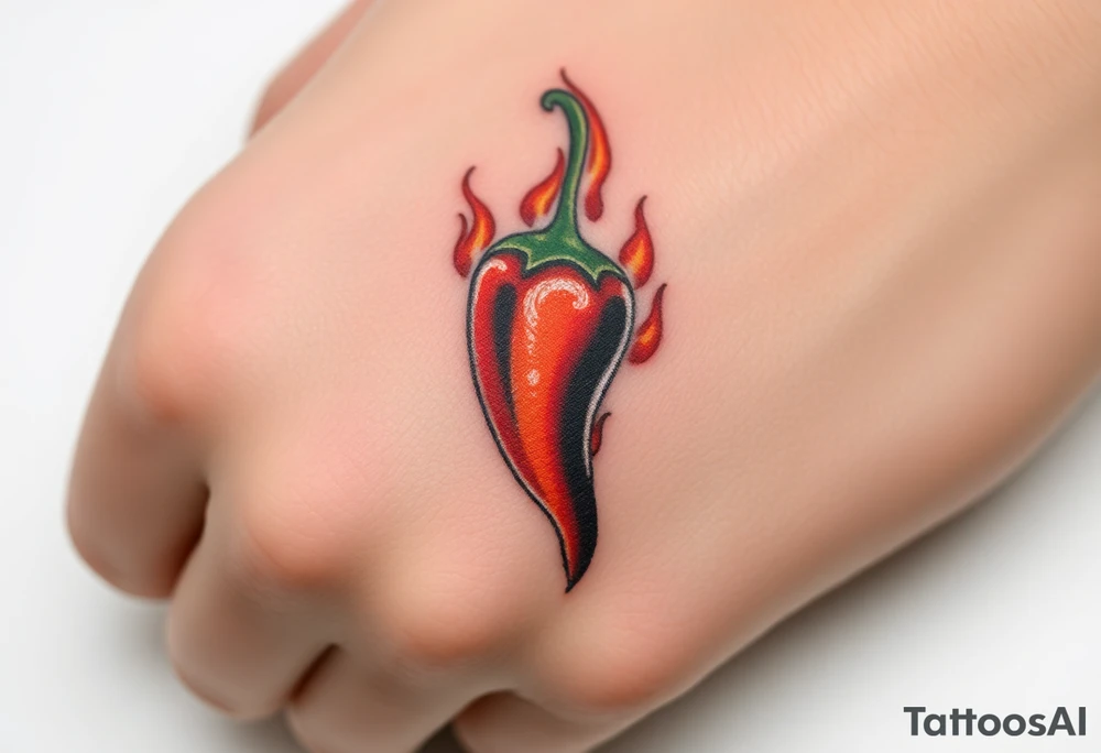 Chili pepper and fire tattoo idea