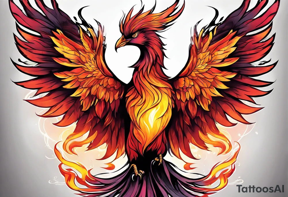 a pheonix raising from the ashes tattoo idea