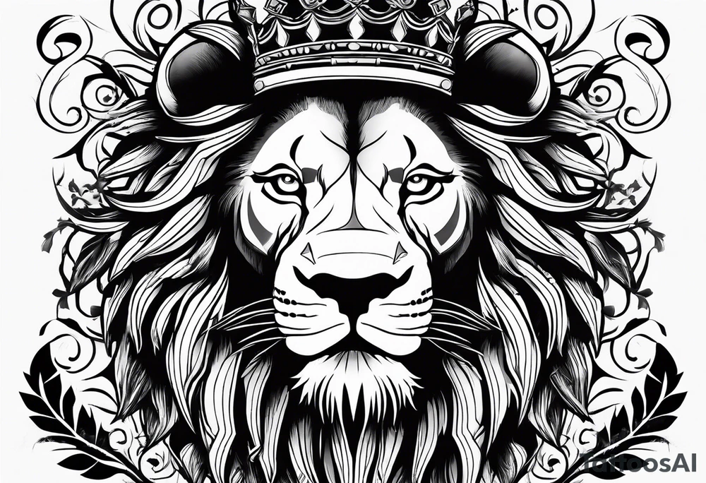 Lion tattoo with cross and armenian flag tattoo idea