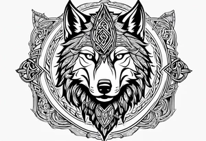 Viking wolf in a Viking style tattoo idea