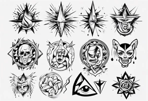 Different old-school-style tattoos tattoo idea