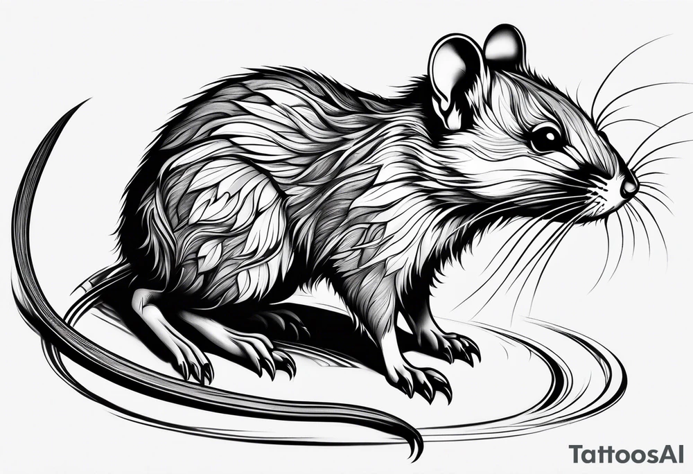 Wood rat, feminine, gentle, beautiful, small likes tattoo idea