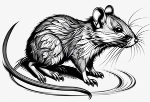 Wood rat, feminine, gentle, beautiful, small likes tattoo idea