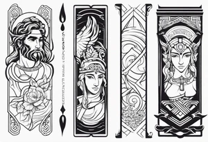 Greek Gods Arm sleeve tattoo idea