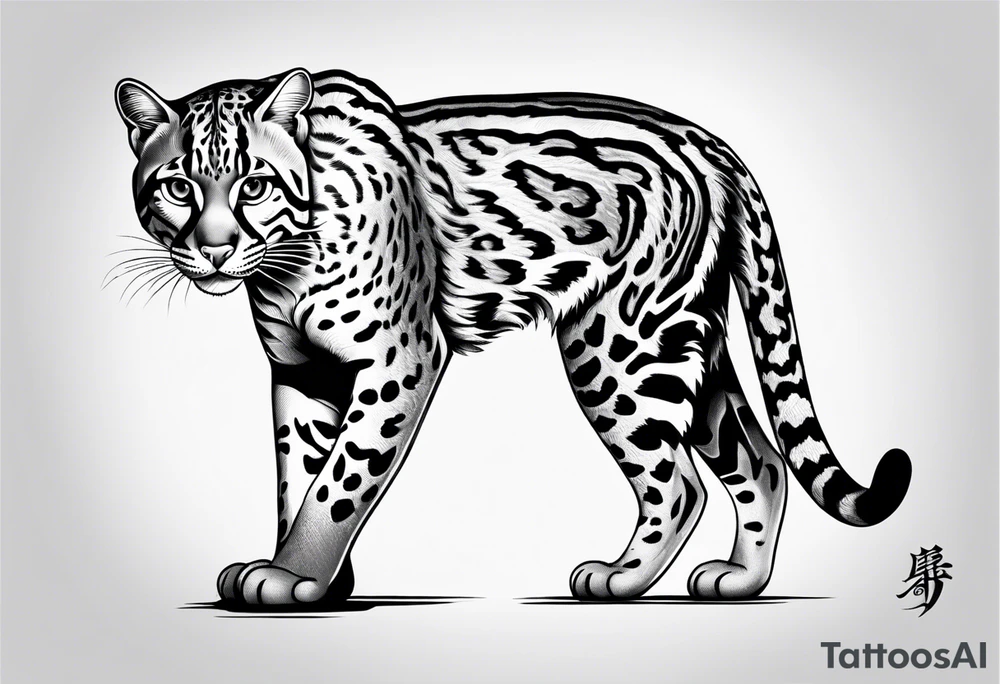 ocelot sleeve tattoo idea
