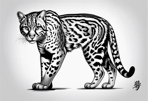 ocelot sleeve tattoo idea