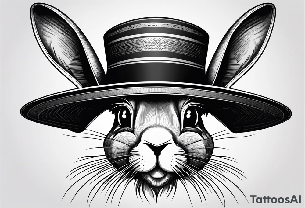 a bunny with a hat tattoo idea