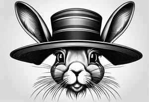 a bunny with a hat tattoo idea