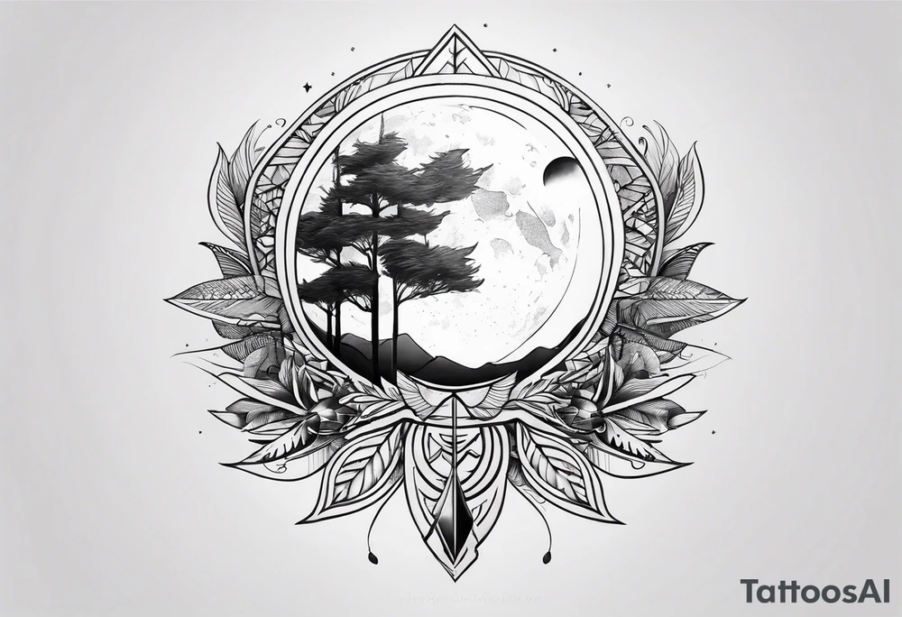 elegant dainty spiritual moon sun arrow spine tattoo tattoo idea